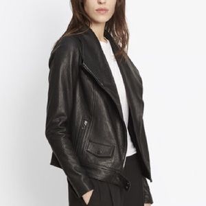 Vince black leather moto jacket
